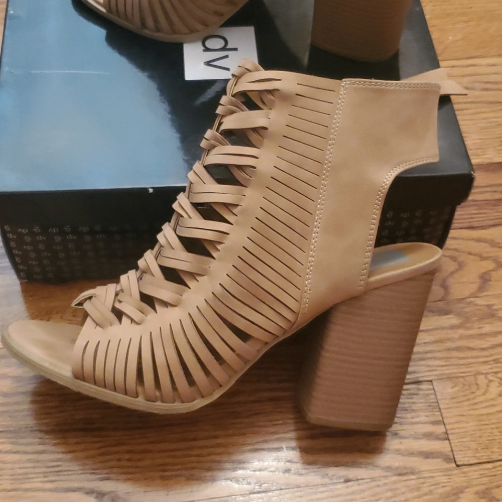 Block heels sandals.